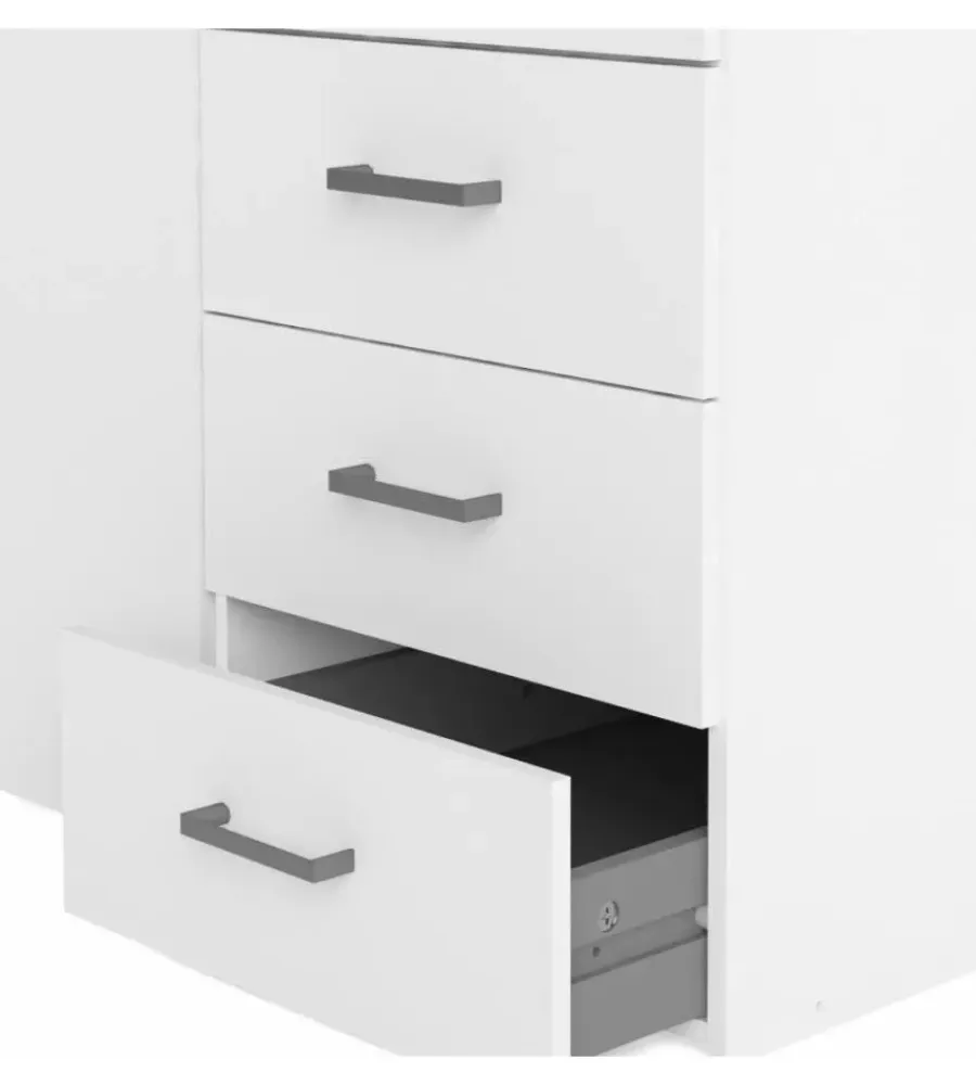 Armadi|Armadio "space" con 3 ante e 3 cassetti bianco, 115,8x49,5x200,4 cm