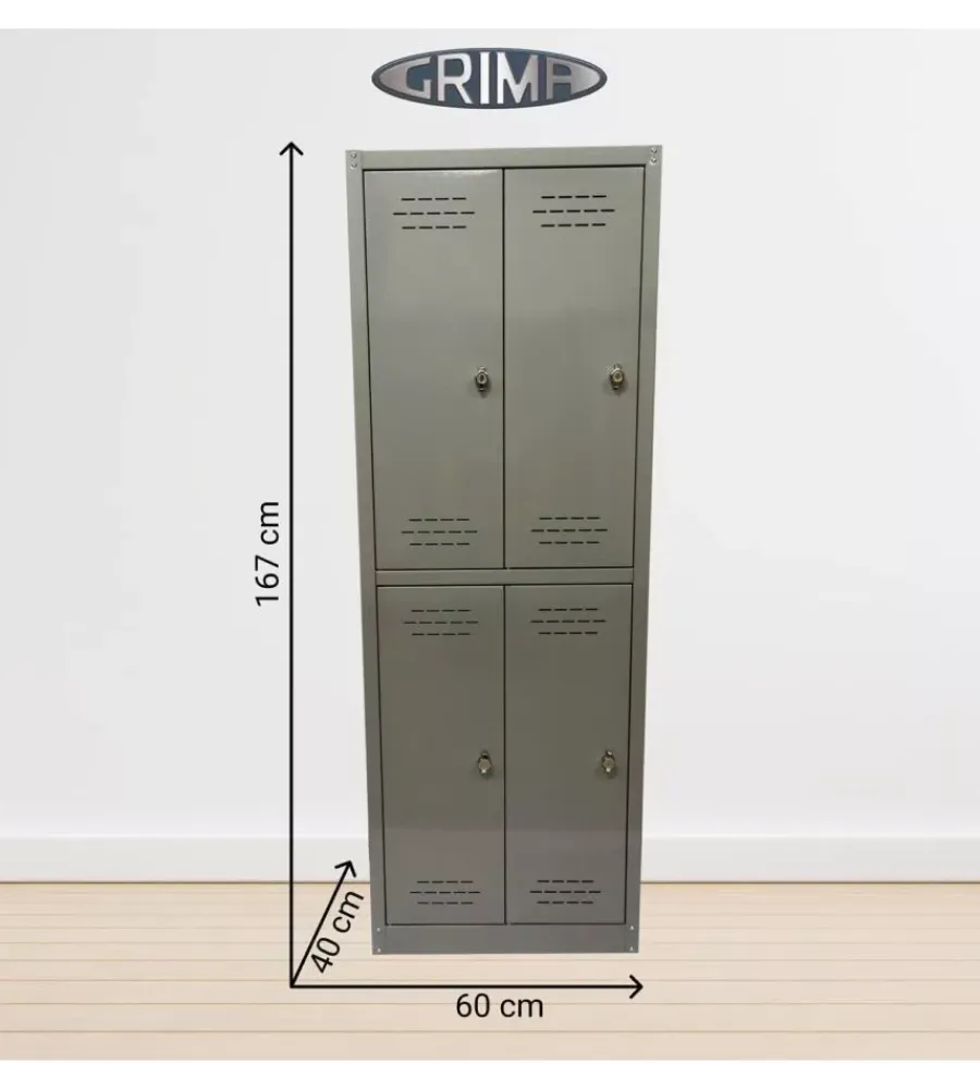 Clearance Armadio spogliatoio in metallo 4 ante, 60x40x167 cm Officina E Garage