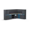 Sale Arredamento modulare garage fami "linea 391" angolare in lamiera antracite 368,8+247,2x49,5x190 cm Officina E Garage