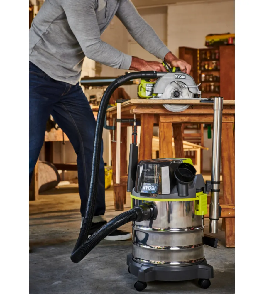 Aspiratore solidi e liquidi a batteria "r18wdv-0" 18v 18l, solo corpo macchina Aspiratori