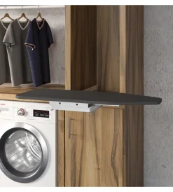 Emuca Accessori Lavanderia|Asse da stiro pieghevole 180° acciaio e legno