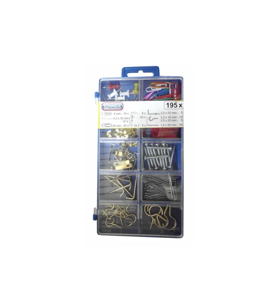 Sistemi Di Fissaggio|Assortimento ganci e tasselli 195 pz.