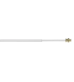Tessile D'Arredo- Astina in acciaio plasticato bianca testa ottone estensibile da 40 a 60 cm