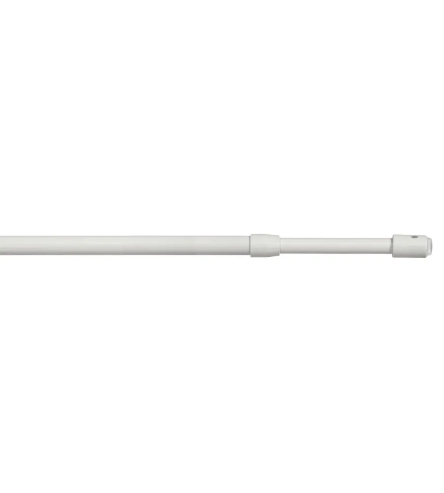 Tessile D'Arredo- Astina per tendine tonda colore bianco regolabile estensibile da 70 a 110 cm