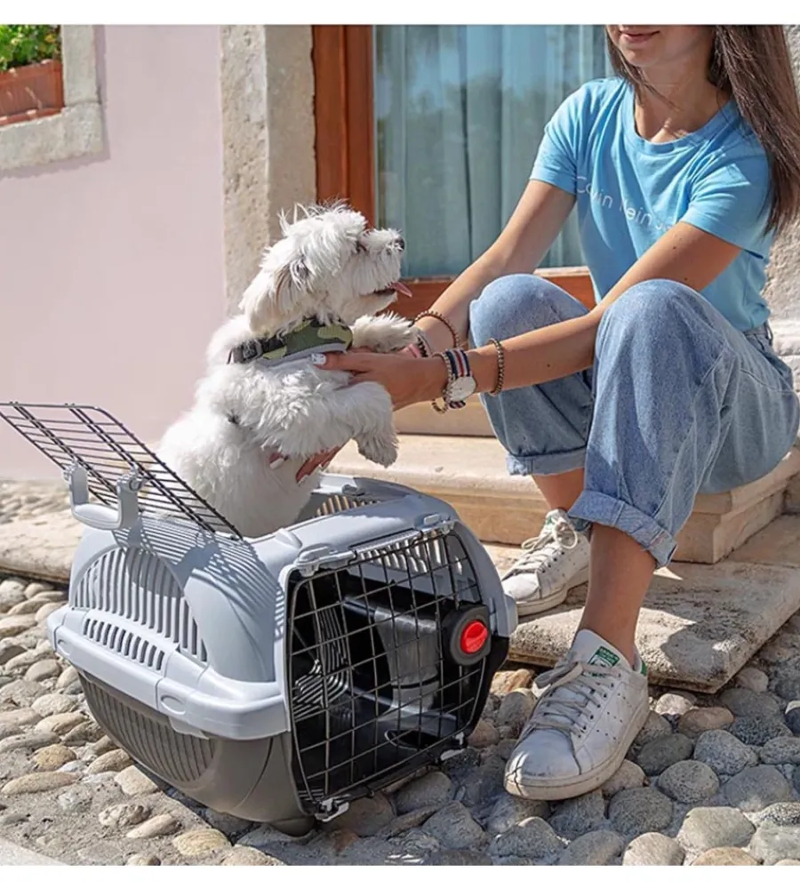 Trasportini Per Cane-Ferplast Atlas deluxe 10 open blu - trasportino per cane -