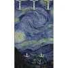 Decorazione Ambienti|Attaccapanni "notte stellata" in legno con 5 ganci, 45x90x1 cm
