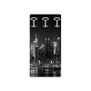Outlet Attaccapanni "skyline" in legno con 5 ganci, 45x90x1 cm Decorazione Ambienti