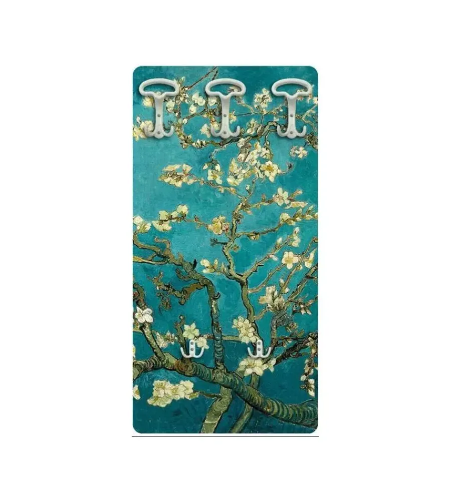 Decorazione Ambienti|Attaccapanni "van gogh" in legno con 5 ganci, 45x90x1 cm