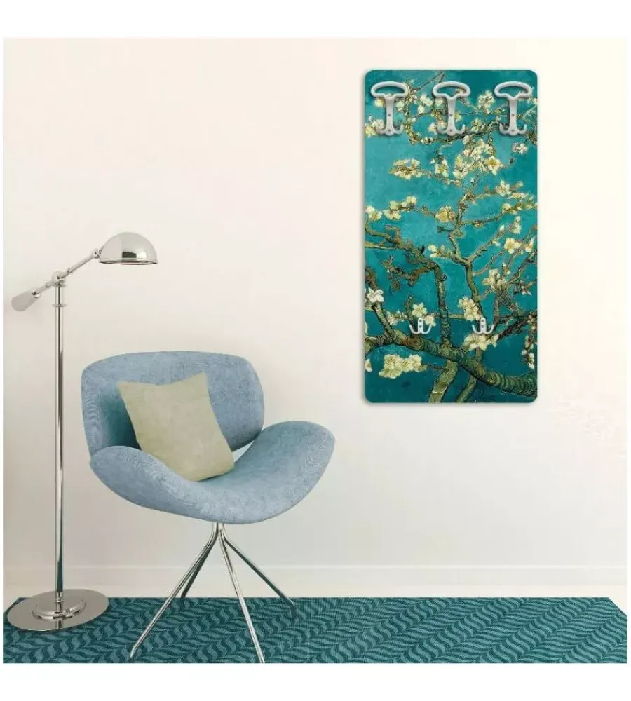 Decorazione Ambienti|Attaccapanni "van gogh" in legno con 5 ganci, 45x90x1 cm