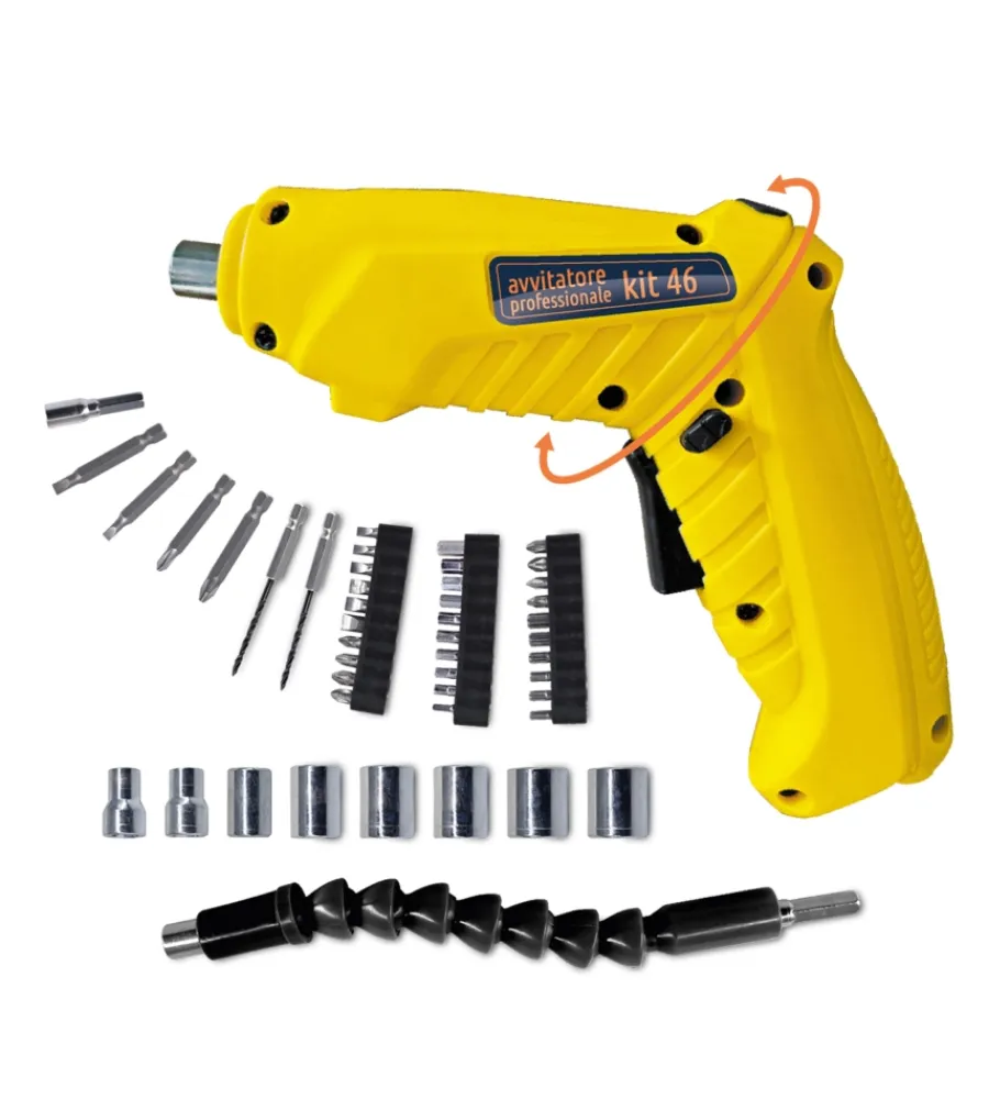 Trapani E Avvitatori- Avvitatore a batteria "professional" con valigetta e kit 46 accessori