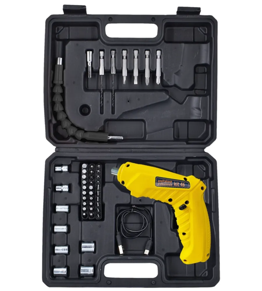 Trapani E Avvitatori- Avvitatore a batteria "professional" con valigetta e kit 46 accessori