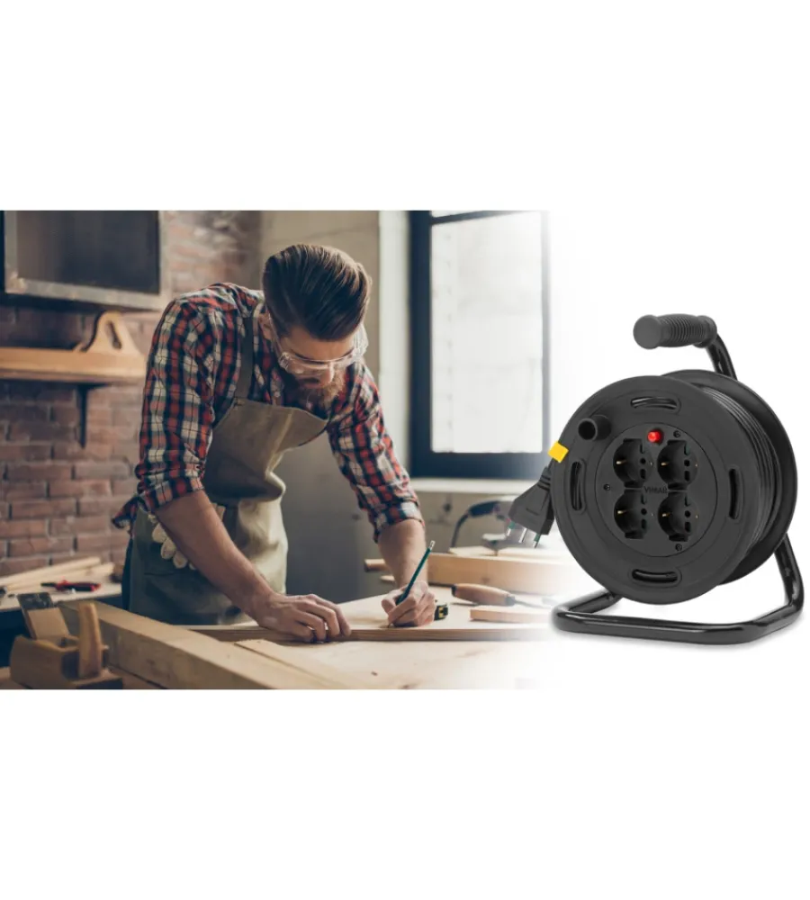 Vimar Avvolgicavi|Avvolgicavo 16a 4 uscite universali 15 m