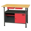 Valex Officina E Garage|Banco da lavoro in legno e acciaio con 2 cassetti e anta richiudibile 120x60x85 cm