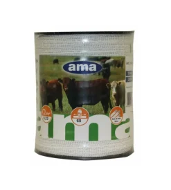 Banda per recinto elettrico in fibra acciaio bianca 10mm x 200mt 2 pezzi Recinzione X Animali