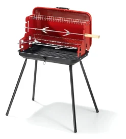 Sale Barbecue a carbone a valigetta con coperchio con griglia 28x46,5 cm Barbecue