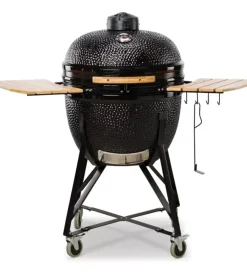 Clearance Barbecue a carbone "grande 23" in ceramica nero con rotelle 76x66x90 cm Barbecue