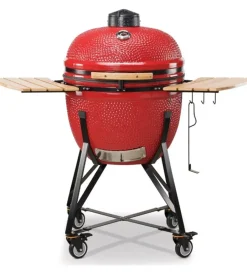 Online Barbecue a carbone "limited 25" in ceramica rosso con rotelle 83x70x90 cm Barbecue