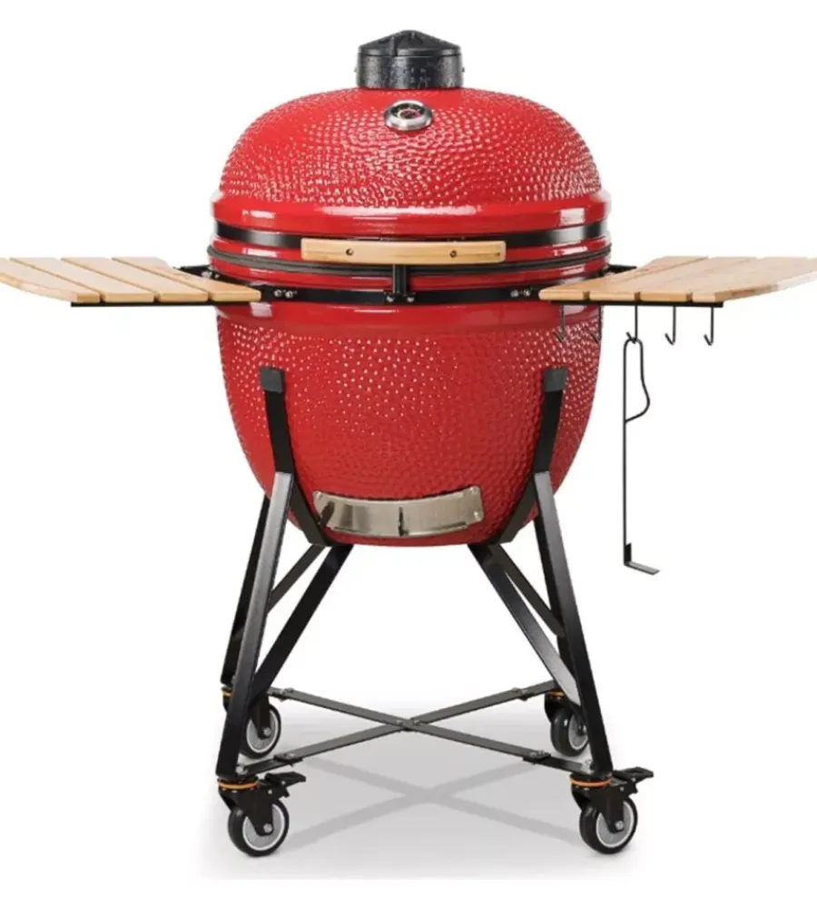 Online Barbecue a carbone "limited 25" in ceramica rosso con rotelle 83x70x90 cm Barbecue