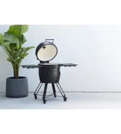 Barbecue-Barbecook Barbecue a carbonella "kamal 2.0" in ceramica nero con griglia 46 cm