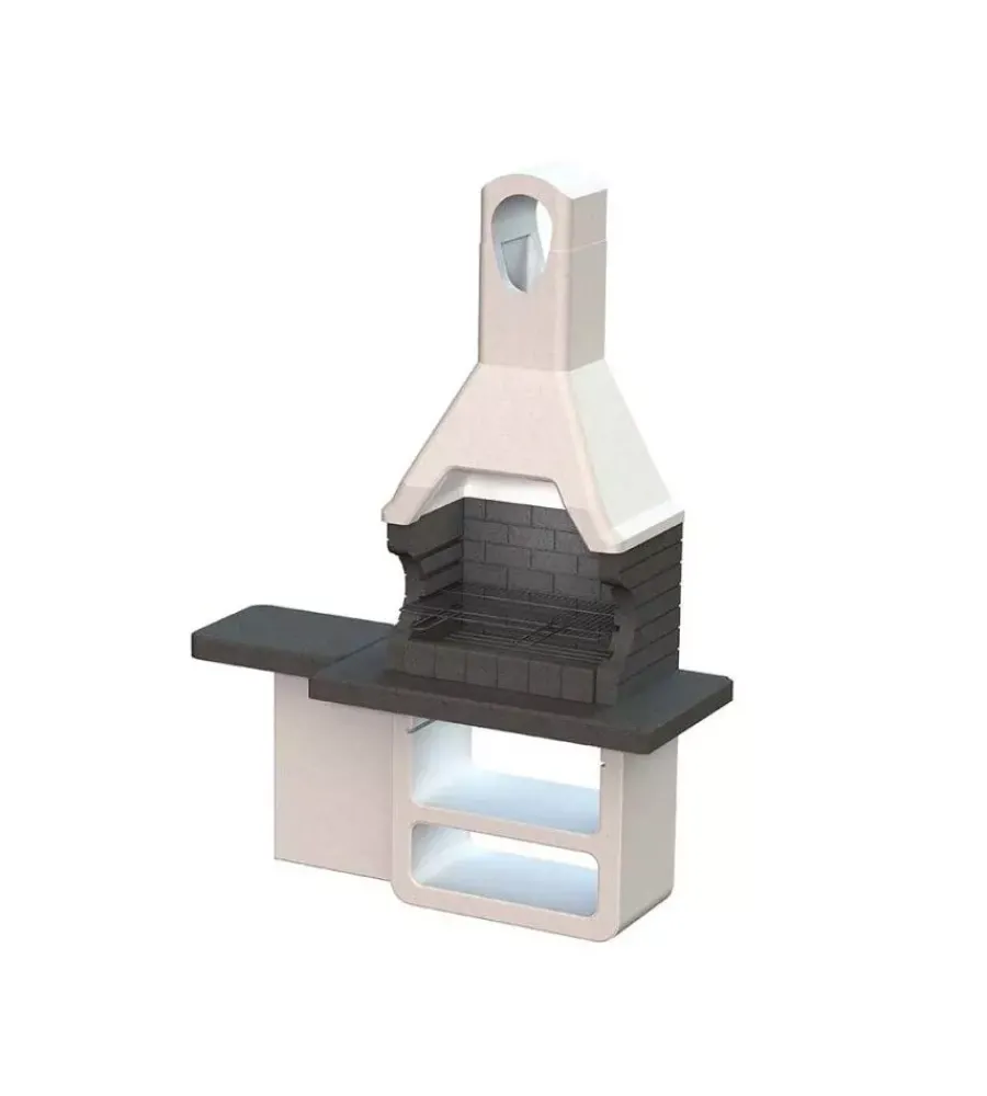 Barbecue-Sarom Fuoco Barbecue a carbonella in calcestruzzo modello ulisse, 170x64x232 cm -