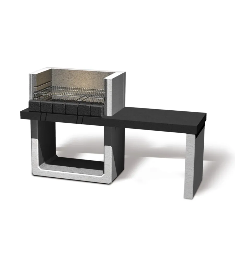 Sarom Fuoco Barbecue|Barbecue a carbonella in calcestruzzo "porto new" 160x51,5x97 cm