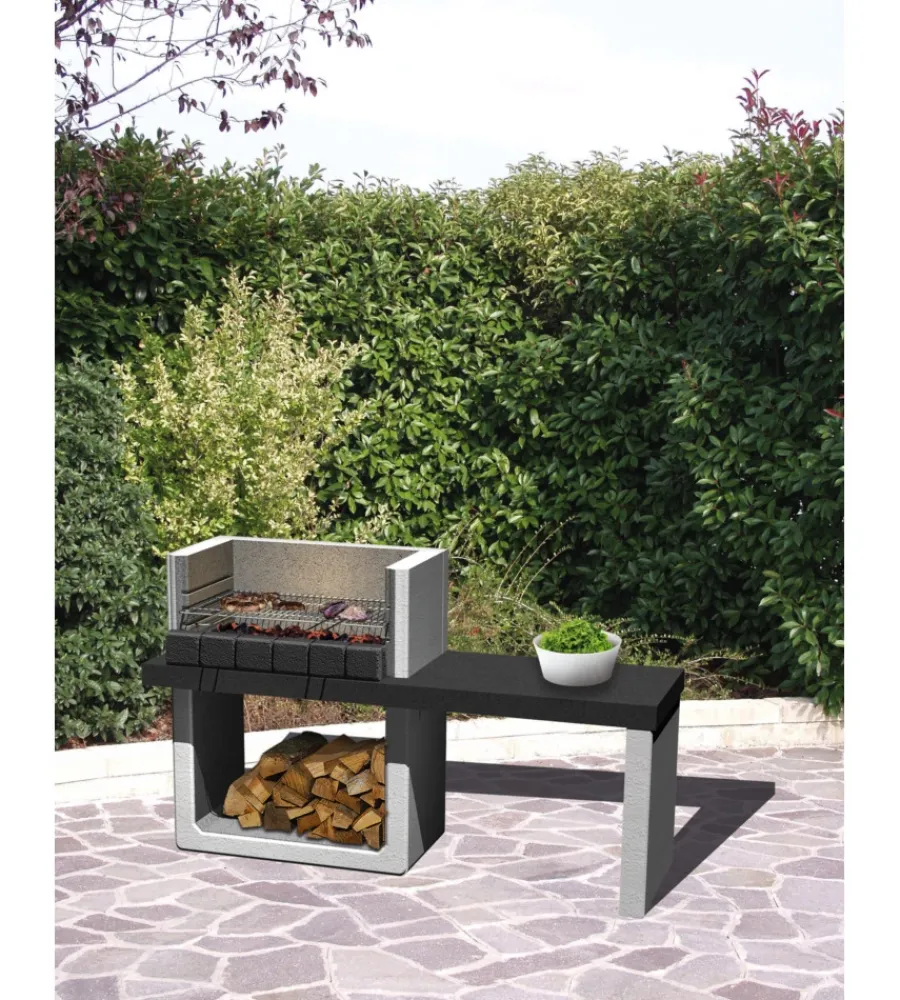 Sarom Fuoco Barbecue|Barbecue a carbonella in calcestruzzo "porto new" 160x51,5x97 cm