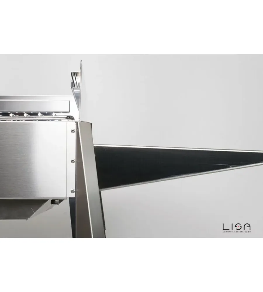 Barbecue-Lisa Barbecue a carbonella "etna" in acciaio inox 122x62x85 cm