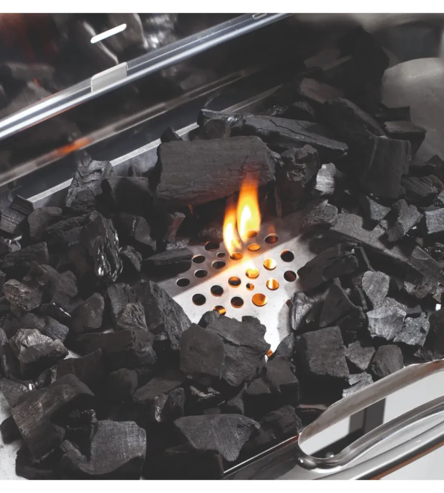 Barbecue-Ompagrill Barbecue a carbonella "60-40 alc" in acciaio inox 60,5x33x96 cm