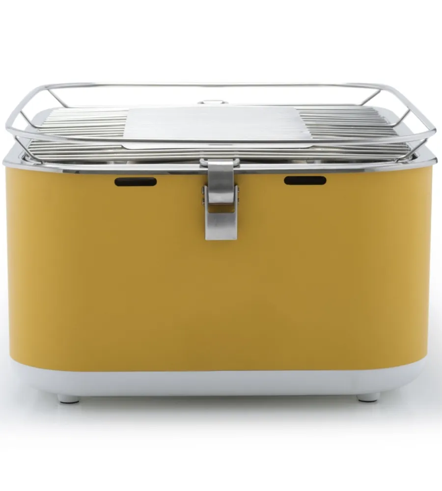 New Barbecue a carbonella portatile da tavolo "carlo" giallo 38,5x28,5 cm Barbecue