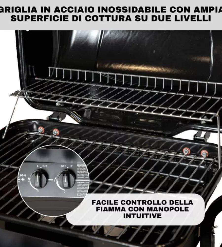 Barbecue-Arnold Barbecue a gas "arizona" 2 bruciatori 115x55x102 cm