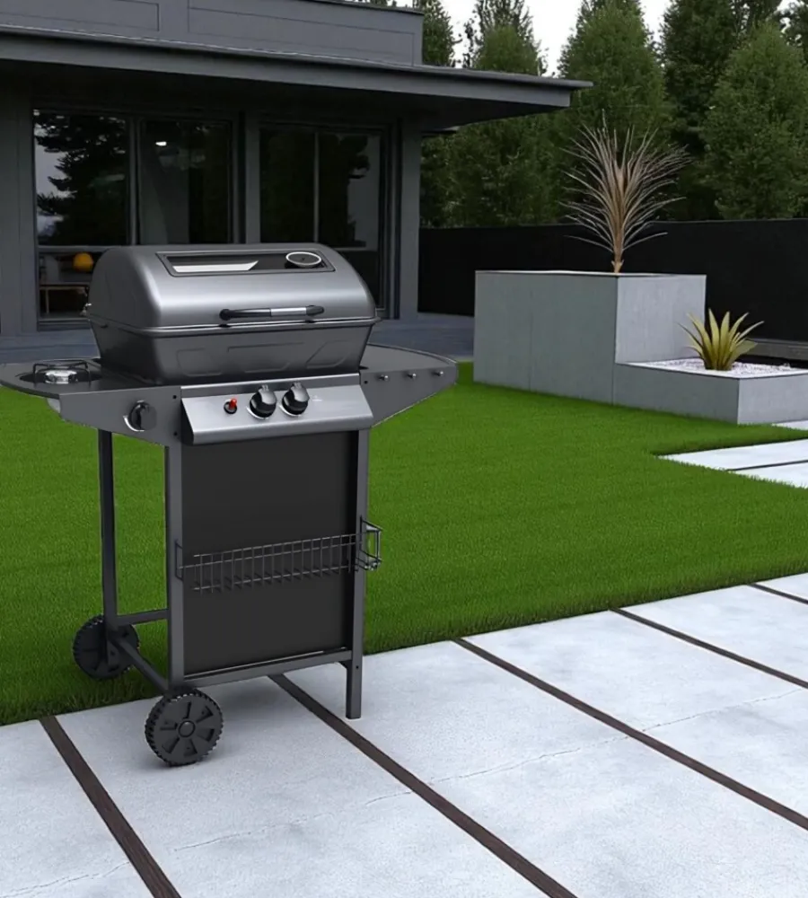 Barbecue-Arnold Barbecue a gas "nevada" con finestra in vetro 3 bruciatori