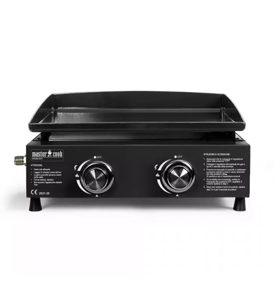 Barbecue|Barbecue a gas da appoggio 2 bruciatori 45x34 cm
