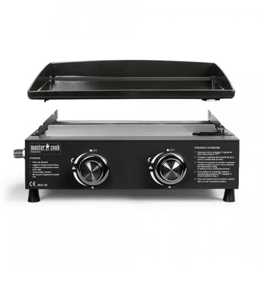 Barbecue|Barbecue a gas da appoggio 2 bruciatori 45x34 cm