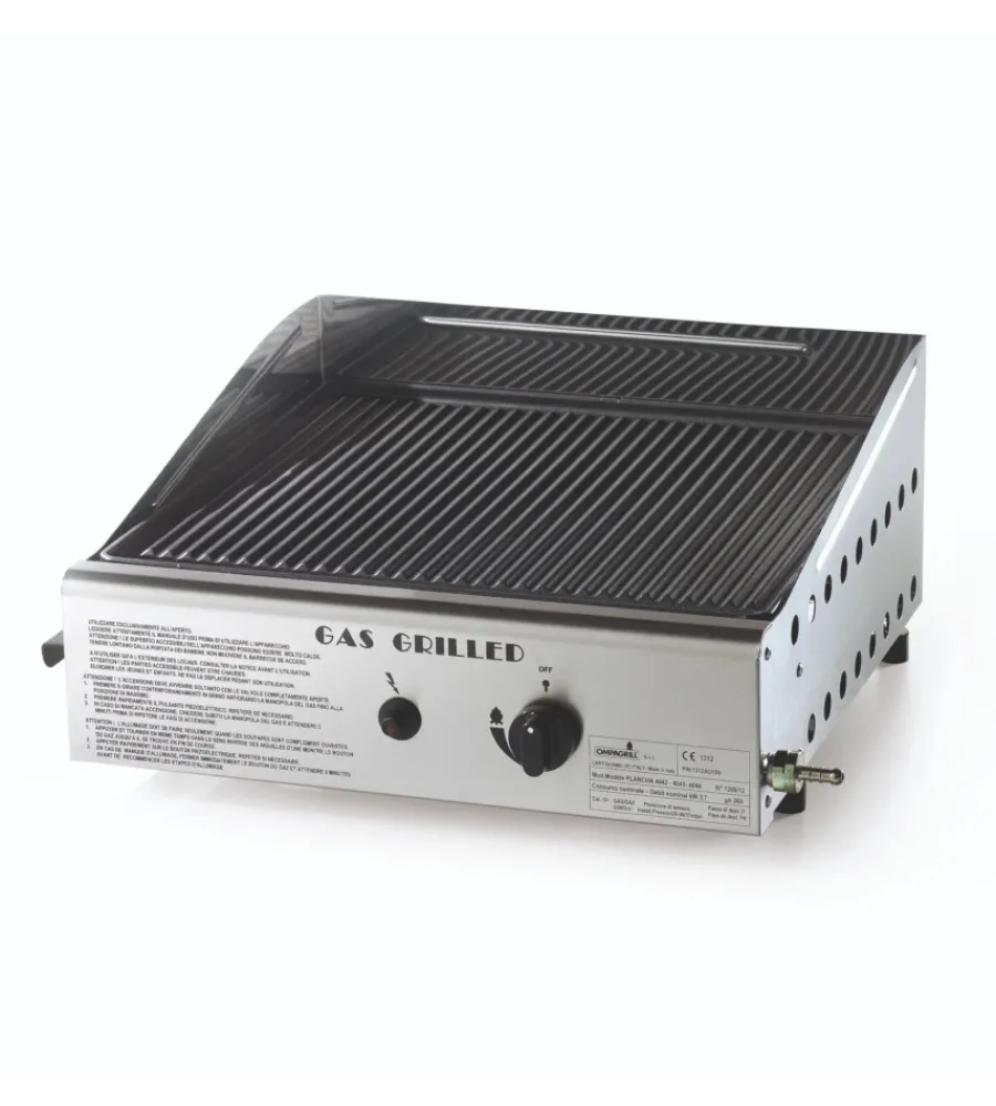 Clearance Barbecue a gas con plancha singola rigata 1 bruciatore 40x43 cm Barbecue