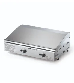 Clearance Barbecue a gas con plancha doppia e coperchio 2 bruciatori 71,5x44x24 cm Barbecue