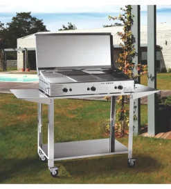 Ompagrill Barbecue|Barbecue a gas con plancha tripla 3 bruciatori 83x44x21,5 cm