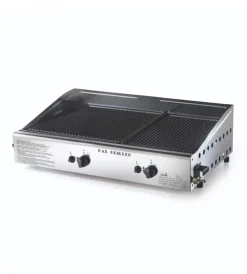 Ompagrill Barbecue|Barbecue a gas con plancha doppia rigata 2 bruciatori 70,5x44x21,5 cm