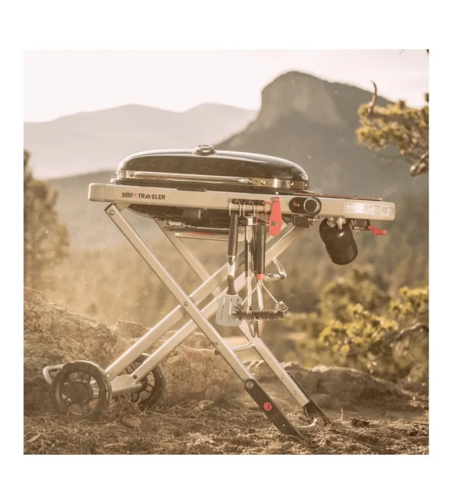 Sale Barbecue a gas portatile "traveler" con griglia 63,5x34,3 cm Barbecue