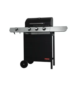 Barbecue a gas "cuba" 3 bruciatori e fornello laterale 110x51x100 cm Barbecue