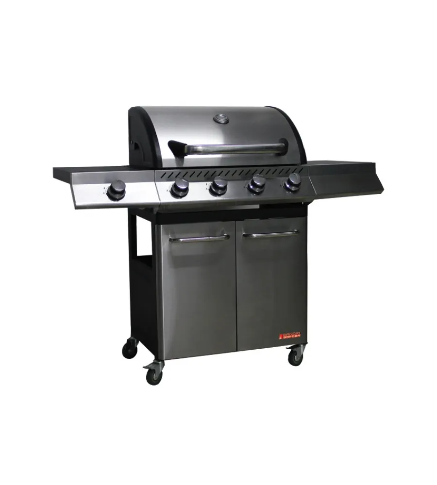 Barbecue-Sandrigarden Barbecue a gas "brasile" 4 bruciatori e fornello laterale 130x54x110 cm