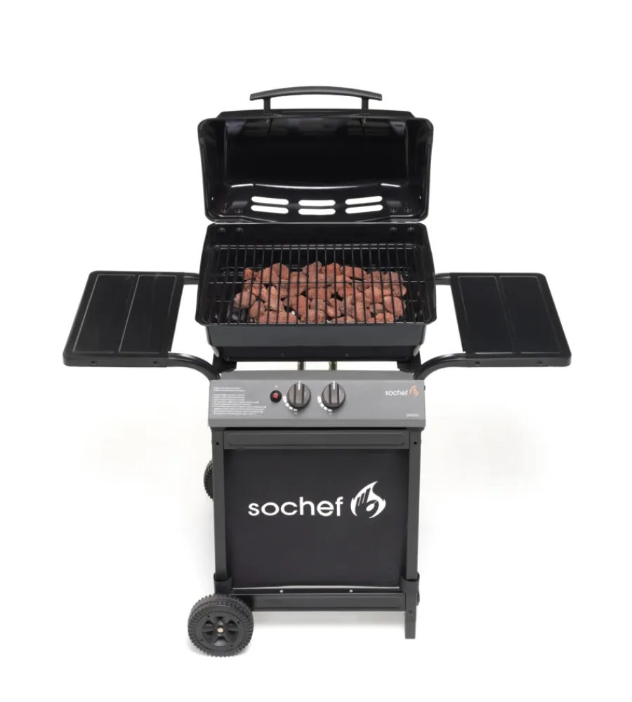 Sochef Barbecue|Barbecue a gas "pepito" con cottura a pietra lavica 2 bruciatori - cod. g20723