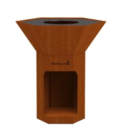 Barbecue-Barbecook Barbecue a legna "nestor" ruggine con griglia 89x90 cm