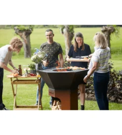Barbecue-Barbecook Barbecue a legna "nestor" ruggine con griglia 89x90 cm