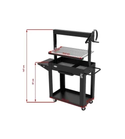 Sale Barbecue a legna e carbone "santa maria" con griglia regolabile con maniglia e catena, 113x47x147 cm Barbecue