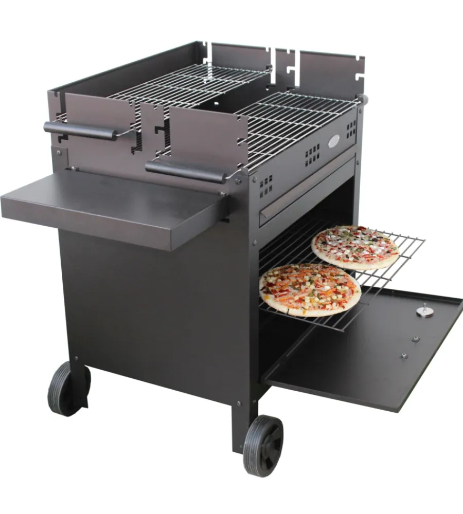 Barbecue- Barbecue a legna e carbone "etna v20" con forno pizza, 120x60x92 cm