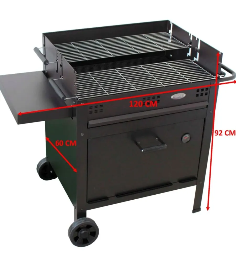 Barbecue- Barbecue a legna e carbone "etna v20" con forno pizza, 120x60x92 cm