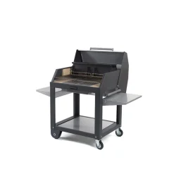 Fontana Forni Barbecue|Barbecue a legna fontana "tirreno appoggio" colore acciaio e griglia 80x40