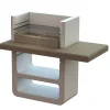 Barbecue-Sarom Fuoco Barbecue a legna o carbonella in calcestruzzo "agadirin" 125x64x110,5 cm
