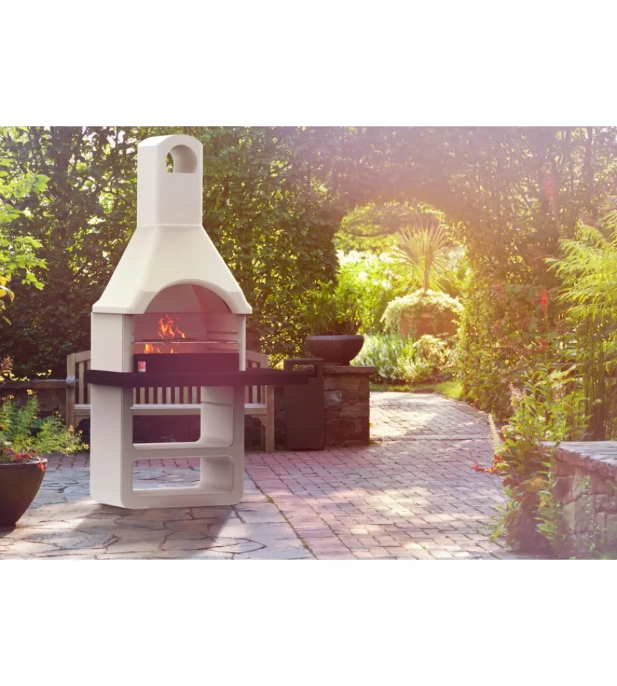 Sarom Fuoco Barbecue|Barbecue a legna o carbonella in cemento "maribor" 114x64x212,5 cm
