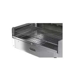 Fontana Forni Barbecue|Barbecue a legna o carbonella fontana "tirreno appoggio" colore acciaio e griglia 80x40